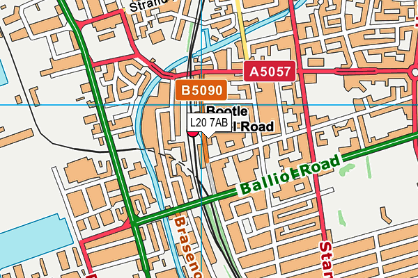 L20 7AB map - OS VectorMap District (Ordnance Survey)