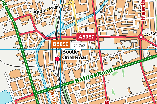 L20 7AZ map - OS VectorMap District (Ordnance Survey)