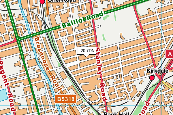 L20 7DN map - OS VectorMap District (Ordnance Survey)