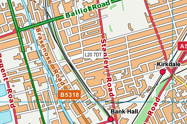 L20 7DT map - OS VectorMap District (Ordnance Survey)