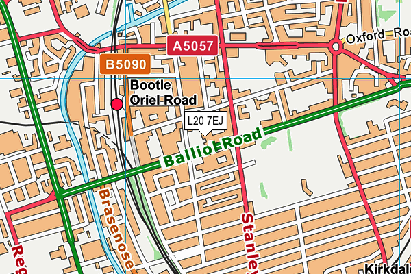 L20 7EJ map - OS VectorMap District (Ordnance Survey)