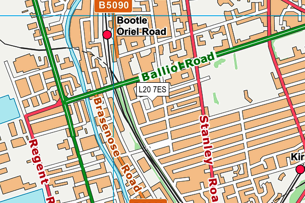 L20 7ES map - OS VectorMap District (Ordnance Survey)