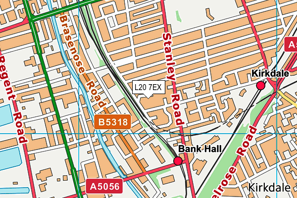 L20 7EX map - OS VectorMap District (Ordnance Survey)