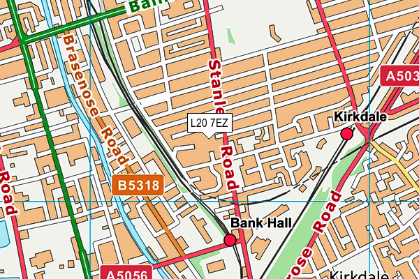 L20 7EZ map - OS VectorMap District (Ordnance Survey)