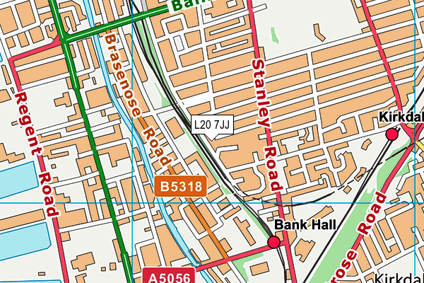 L20 7JJ map - OS VectorMap District (Ordnance Survey)