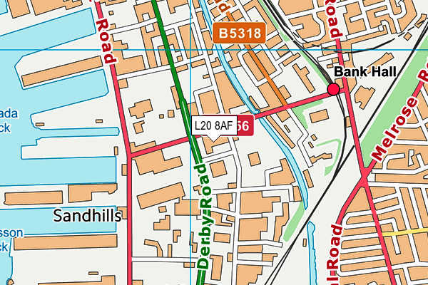 L20 8AF map - OS VectorMap District (Ordnance Survey)