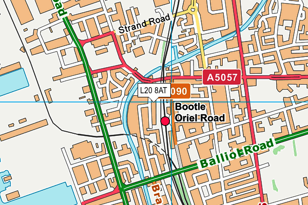 L20 8AT map - OS VectorMap District (Ordnance Survey)