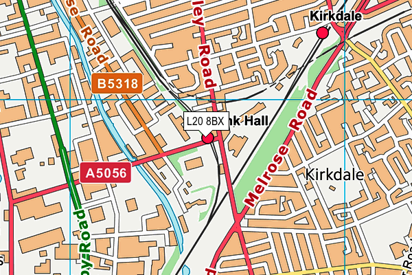 L20 8BX map - OS VectorMap District (Ordnance Survey)