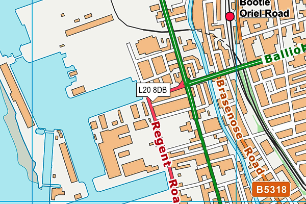 L20 8DB map - OS VectorMap District (Ordnance Survey)