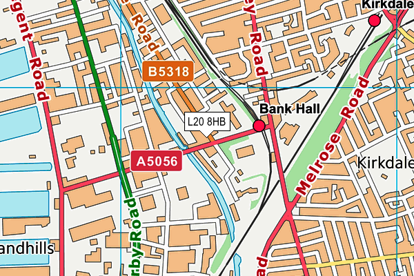 L20 8HB map - OS VectorMap District (Ordnance Survey)