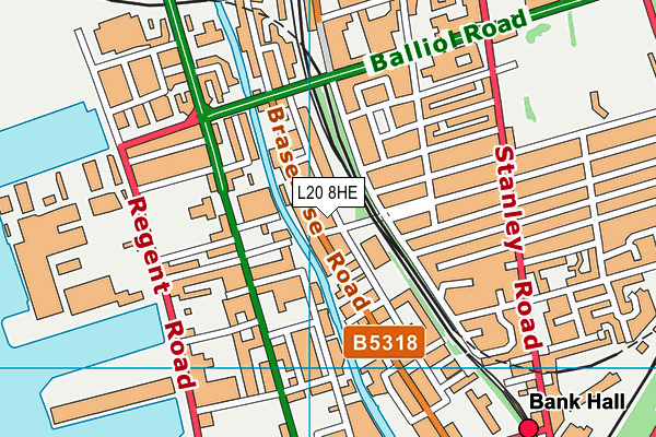 L20 8HE map - OS VectorMap District (Ordnance Survey)