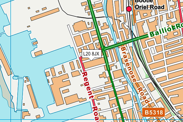 L20 8JX map - OS VectorMap District (Ordnance Survey)