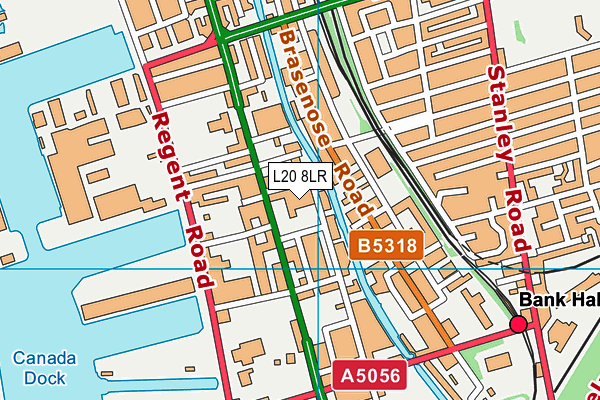 L20 8LR map - OS VectorMap District (Ordnance Survey)