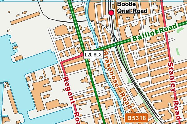 L20 8LX map - OS VectorMap District (Ordnance Survey)