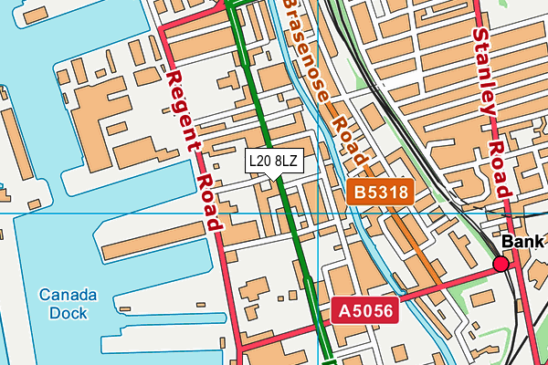 L20 8LZ map - OS VectorMap District (Ordnance Survey)