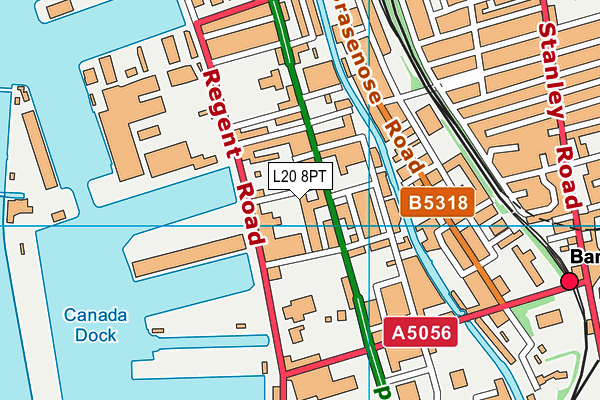 L20 8PT map - OS VectorMap District (Ordnance Survey)