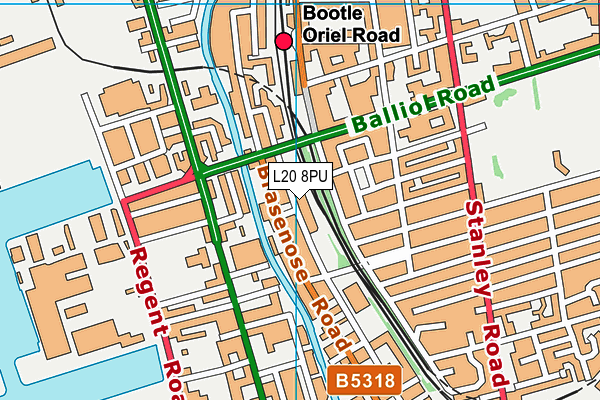 L20 8PU map - OS VectorMap District (Ordnance Survey)