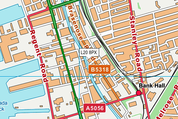 L20 8PX map - OS VectorMap District (Ordnance Survey)