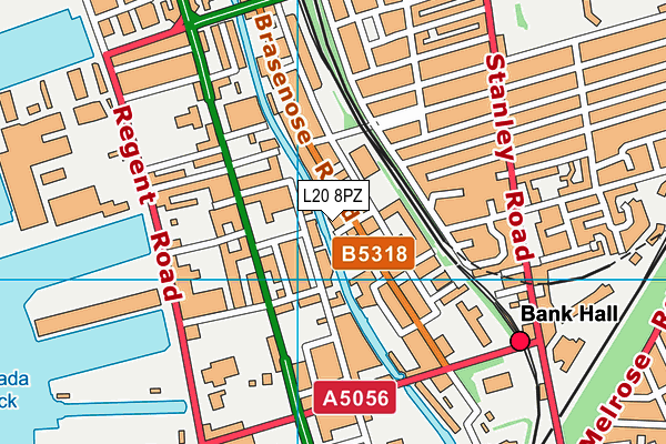 L20 8PZ map - OS VectorMap District (Ordnance Survey)