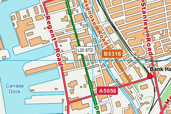 L20 8TD map - OS VectorMap District (Ordnance Survey)