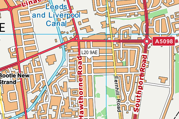 L20 9AE map - OS VectorMap District (Ordnance Survey)