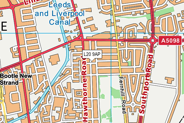 L20 9AP map - OS VectorMap District (Ordnance Survey)