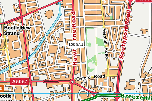 L20 9AU map - OS VectorMap District (Ordnance Survey)