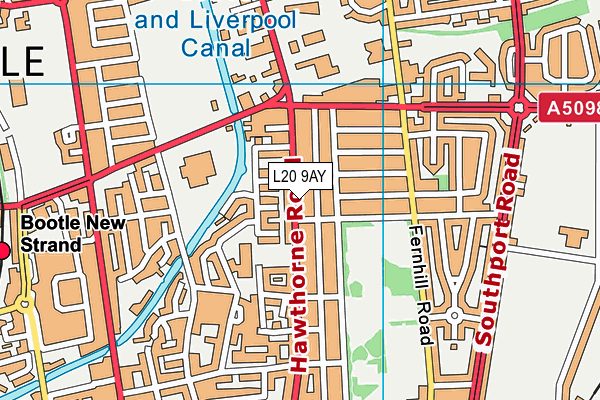 L20 9AY map - OS VectorMap District (Ordnance Survey)