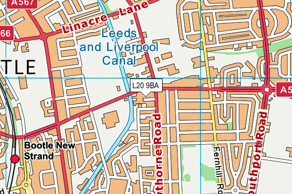L20 9BA map - OS VectorMap District (Ordnance Survey)