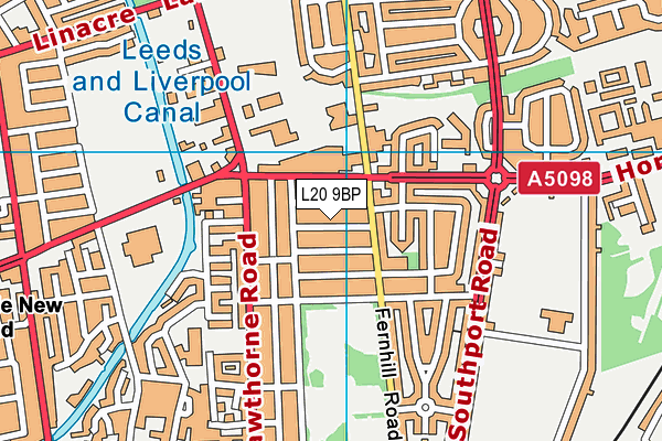 L20 9BP map - OS VectorMap District (Ordnance Survey)