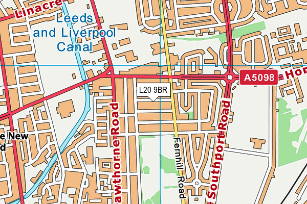 L20 9BR map - OS VectorMap District (Ordnance Survey)