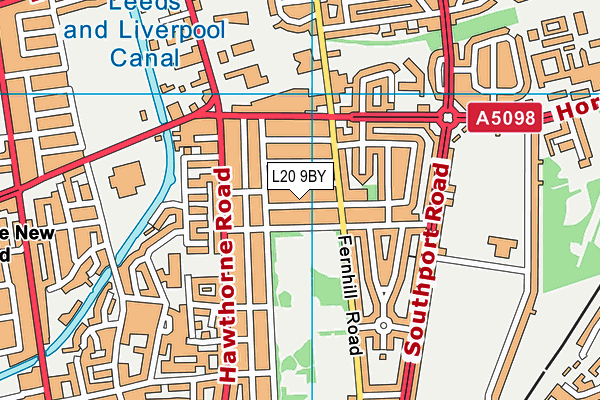 L20 9BY map - OS VectorMap District (Ordnance Survey)