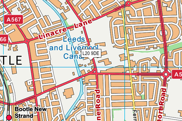 L20 9DE map - OS VectorMap District (Ordnance Survey)