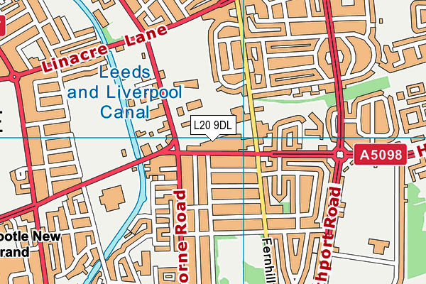 L20 9DL map - OS VectorMap District (Ordnance Survey)