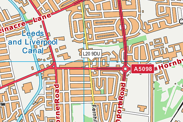 L20 9DU map - OS VectorMap District (Ordnance Survey)