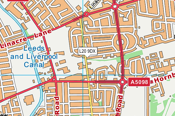 L20 9DX map - OS VectorMap District (Ordnance Survey)