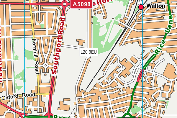 L20 9EU map - OS VectorMap District (Ordnance Survey)