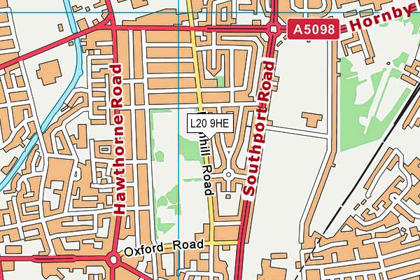 L20 9HE map - OS VectorMap District (Ordnance Survey)