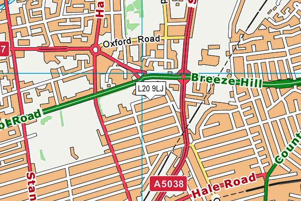 Bedford Primary School map (L20 9LJ) - OS VectorMap District (Ordnance Survey)