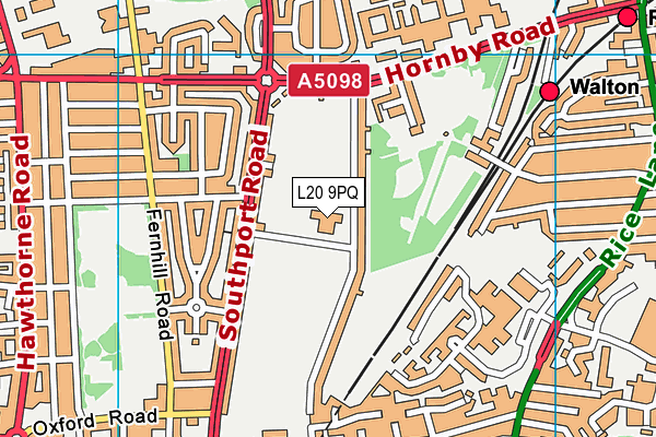 Bootle Stadium Sports Centre (Closed) map (L20 9PQ) - OS VectorMap District (Ordnance Survey)