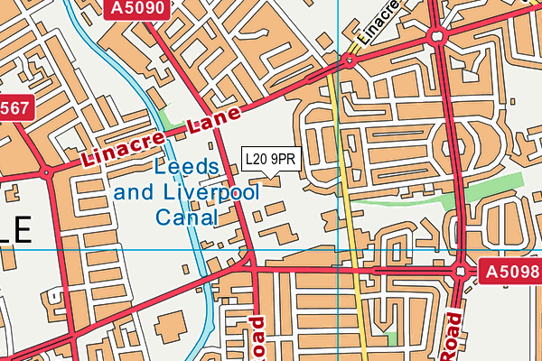 L20 9PR map - OS VectorMap District (Ordnance Survey)