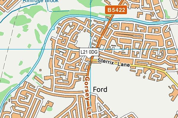 L21 0DG map - OS VectorMap District (Ordnance Survey)