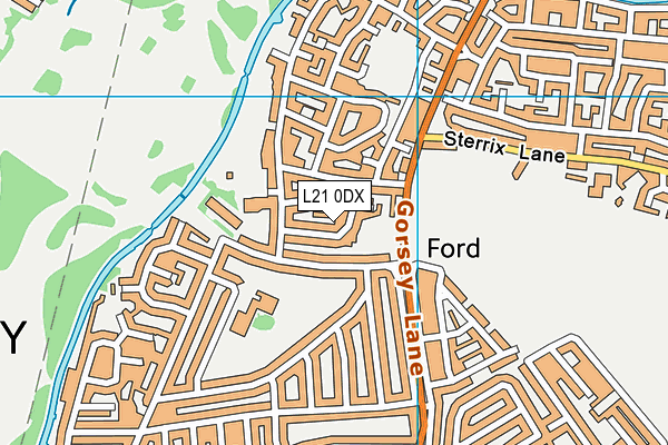 L21 0DX map - OS VectorMap District (Ordnance Survey)