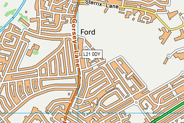 L21 0DY map - OS VectorMap District (Ordnance Survey)