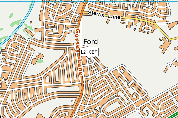 L21 0EF map - OS VectorMap District (Ordnance Survey)