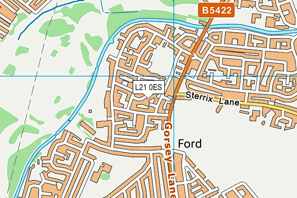 L21 0ES map - OS VectorMap District (Ordnance Survey)