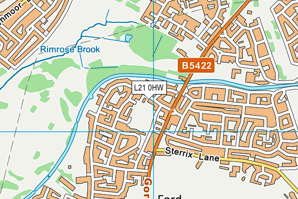 L21 0HW map - OS VectorMap District (Ordnance Survey)