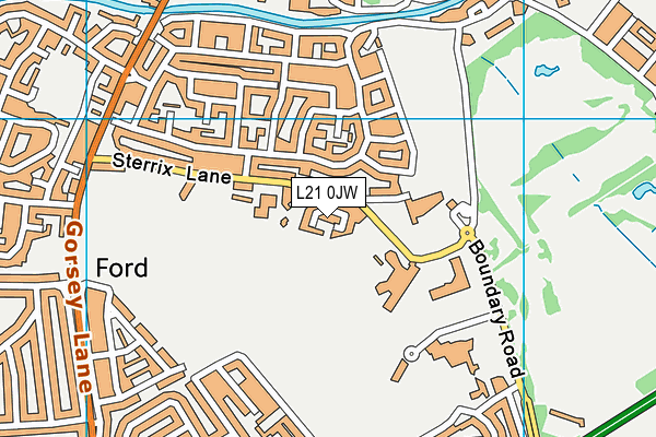 L21 0JW map - OS VectorMap District (Ordnance Survey)