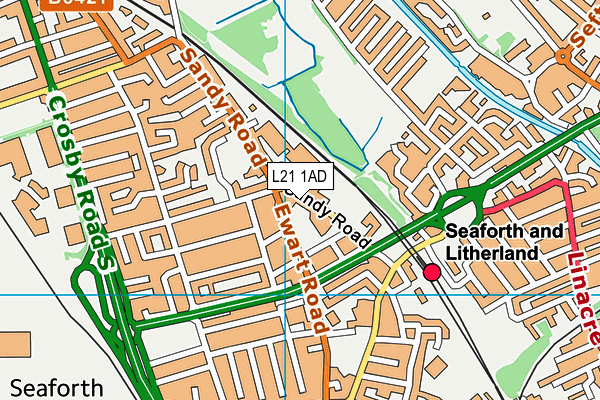 Rimrose Hope CofE Primary School map (L21 1AD) - OS VectorMap District (Ordnance Survey)