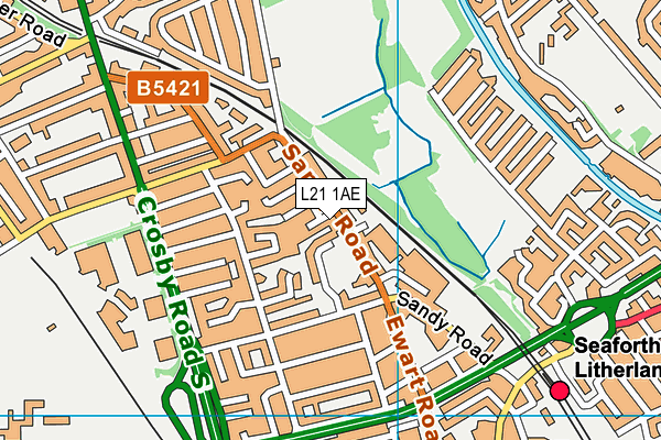 L21 1AE map - OS VectorMap District (Ordnance Survey)
